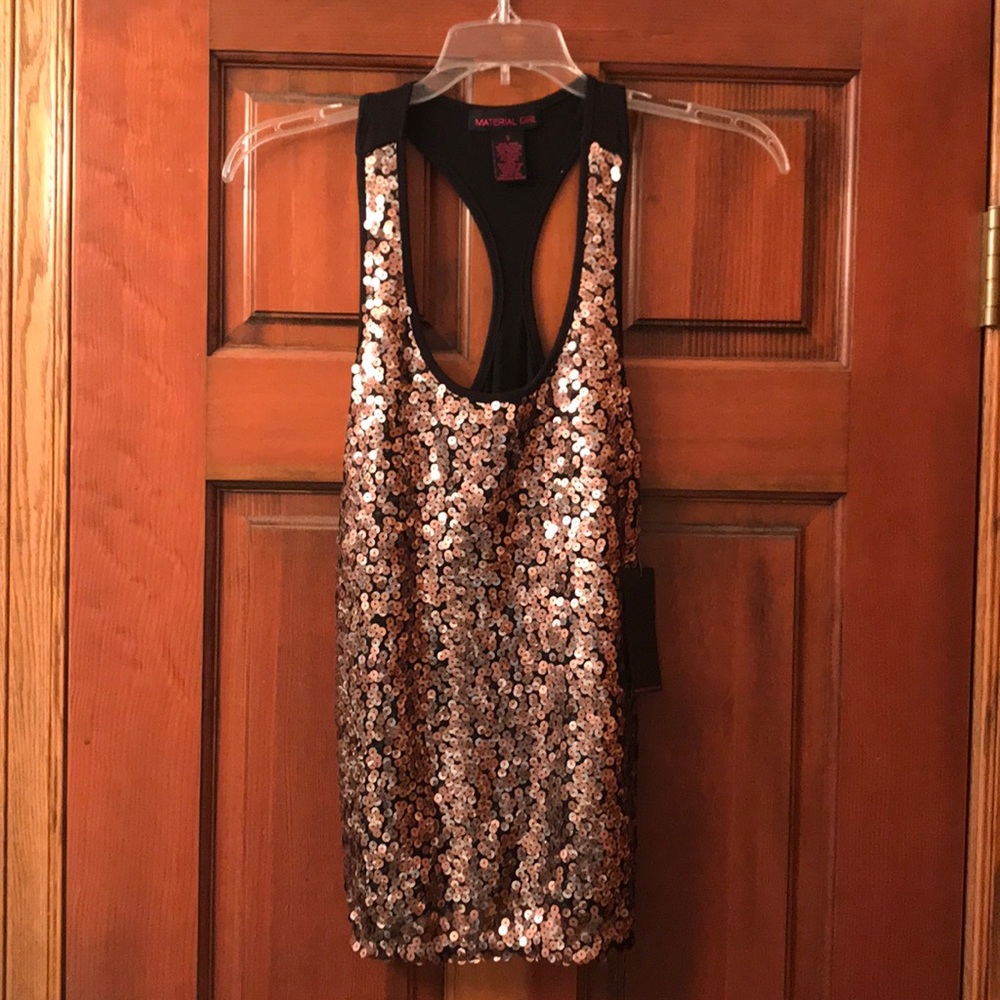 Black sequin tank top